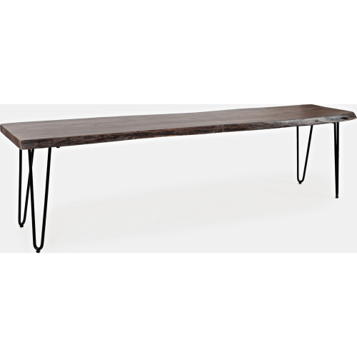 Nature's Edge 70" Dining Bench in Slate Gray Wood & Iron